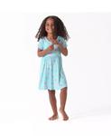 Платье с короткими рукавами и завитками для маленьких девочек Rainbow Sky Gerber, синий - фото 2