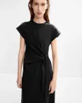 Миди-платье с драпировкой и боковой шнуровкой Parfois, черный - фото 3