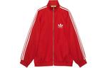 Куртка женская Gucci x Adidas, красный / белый - фото