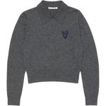 Джемпер Heart motif Polo collar Top Acne Studios, серый - фото