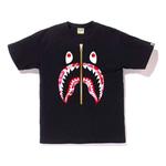 Футболка A Bathing Ape Half Zip Shark Face 'Black Red' - фото