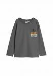 Топ Minories LONG SLEEVE WITH PRINT, Dark Grey - фото
