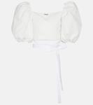 Короткая хлопковая блузка Miu Miu, Talco - фото