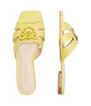 Пантолеты женские Pinko с пряжкой в виде логотипа, желтый - фото 3