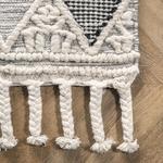 Ковер nuLOOM, 153 x 244 см, Becca Diamond Trellis Tassel Wool, Ivory - фото 7