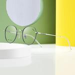 MUZU Чистый титан круглые очки унисекс, Brown Red-C50 - фото 8