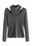Топ Next LAYERED HIGH NECK RIBBED , Grey - фото