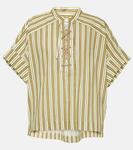 Полосатый хлопковый топ Yves Salomon, желтый - фото