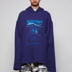 Худи женское Balenciaga с принтом, фиолетовый - фото 3