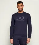Толстовка slim fit Ea7, темно-синий - фото