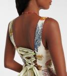 Морское льняное мини-платье Alémais, кремовый - фото 5