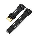 Ремешок Casio совместимый с Apple Watch, материал резина, обновлённый - матовый чёрный - серебристая пряжка - фото 6