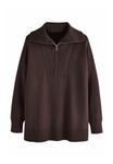 Джемпер Next HALF ZIP, Chocolate Brown/Brown - фото