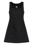 Льняное мини-платье Posse, черный - фото