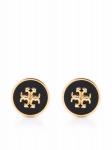 Серьги-гвоздики с логотипом Tory Burch, черный - фото