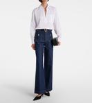 Хлопковая поплиновая рубашка Khai Veronica Beard, белый - фото 2