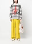 JW Anderson logo-embroidered check-pattern jumper, белый - фото 2