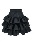 Юбка мини с оборками Monnalisa, черный - фото