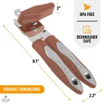 Прочная открывалка для консервов с широкой рукояткой и гладкими краями, 2 в 1 Zulay Kitchen, пыльная роза - фото 5