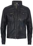 Куртка Infinity Leather Biker-Motorradjacke aus Leder im Distressed-Look, черный - фото