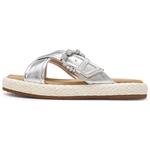 Стразовые шлепанцы на платформе Staccato, лунное серебро - фото