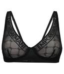 Кружевной бюстгальтер Emporio Armani, черный - фото