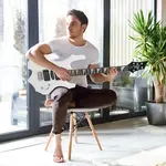 Электрогитара Glarry 36 дюймов в стиле горящего огня - белая - фото 10