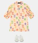 Платье-рубашка из льна и хлопка с принтом Mini Rodini, бежевый - фото 2