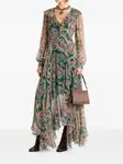Платье макси с оборками и принтом пейсли ETRO, зеленый - фото 2