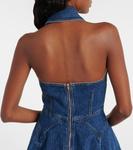 Расклешенное джинсовое платье миди Self-Portrait, синий - фото 6