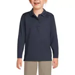 Рубашка-поло с длинным рукавом для девочек 4-16 лет Lands' End, синий - фото