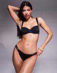 Черные плавки бикини танга KBX - фото