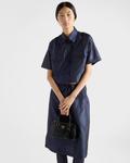 Укороченная рубашка из тафты Prada, темно-синий - фото 3