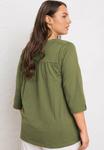 Топ Evans ABSTRACT PLEAT FRONT HENLEY , Khaki - фото 3