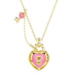 Колье-сердечко с ключом Swarovski, розовый - фото 6