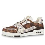 Кроссовки lv trainer sneakers 'brown and white plaid' Louis Vuitton, коричневый - фото