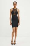 Эластичное мини-платье Rotate, черный - фото