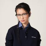 Шерстяная трикотажная рубашка Miu Miu, синий - фото 4