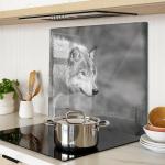 TULUP Стеклянная тарелка 60x52 см, серый волк - фото 2