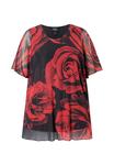 Блуза ROSE PRINT SHORT SLEEVE Ulla Popken, черный - фото 7