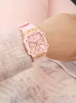 Наручные часы Silicone Strap Rose Gold Square Case 38 мм Guess Usa, розовый - фото 5