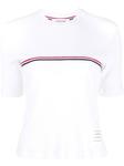 Thom Browne RWB stripe ribbed T-shirt, белый - фото