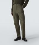 Прямые брюки из хлопка Valentino, оливковый - фото 4