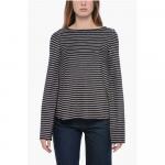 Полосатый свитер с круглым вырезом EMPORIO Armani, Blue - фото