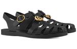 Сандалии Gucci Black Rubber Buckle Strap Sandal 'Black' - фото 2