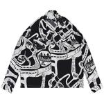 Рубашка Rhude Strada Silk Long-Sleeve Button Down Shirt 'Black/White' - фото