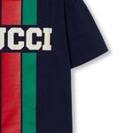 Футболка детская Gucci с полосатым принтом, темно-синий - фото 5