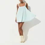 Мини-платье SS25 из хлопкового вуаля Skims, синий - фото 3