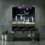 Картина на холсте Hustling Sharks Dunk it!, синий - фото 3