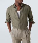 Льняная рубашка Sunspel, Dusk Green - фото 5